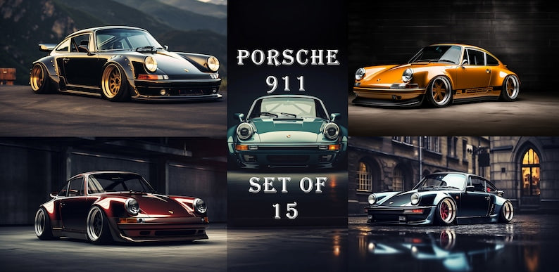 Collection d&#39;art Porsche 911 en édition limitée (Ensemble de 15)